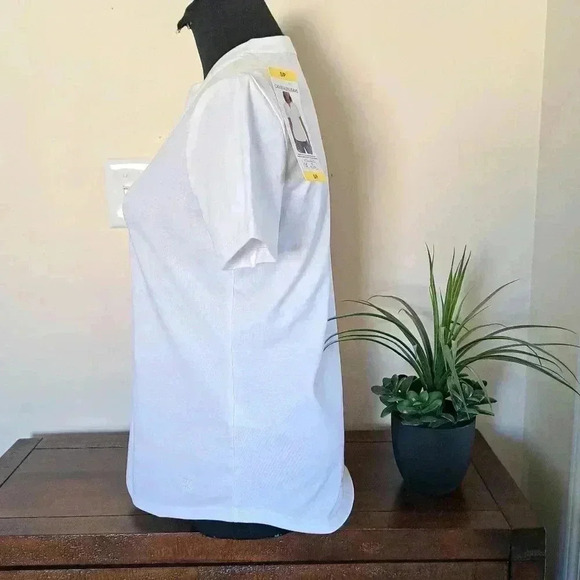 New! Calvin Klein Jeans White T-shirt Small  Henley Button Up Casual Cotton Tee - Picture 2 of 12